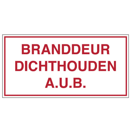 Brady Veiligheidspictogram Branddeur Dichthouden A U B Carel