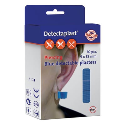 Detecteerbare pleisters voor piercings 9x38mm 50st 