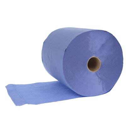 CaluCare Premium handdoekrol blauw 2-lgs 100% cellulose 6 rollen 20cm x 140m
