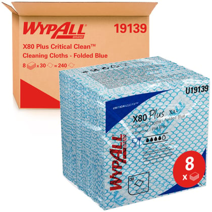 Wypall X80 plus sopdoeken 1/4 gevouwen blauw 8x30 stuks 