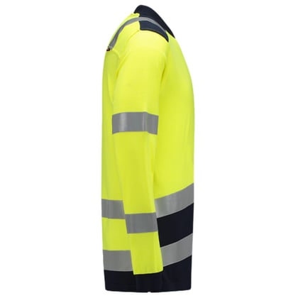 Tricorp Workwear multinorm poloshirt bicolor fluor geel inkblauw maat XS