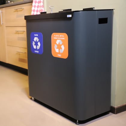 CaluBin recyclingstation 2x 60ltr zwart 