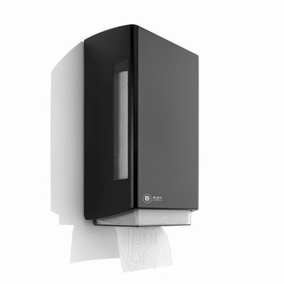 BlackSatino kunststof dispenser voor gevouwen  toiletpapier-single zwart 