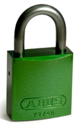 Brady hangslot aluminium met beugel van 25mm groen