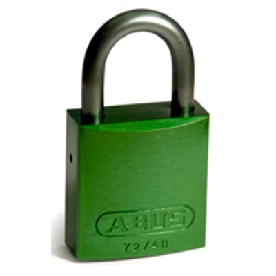 Brady hangslot aluminium met beugel van 25mm groen