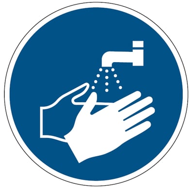 Brady bordje "Handen wassen verplicht" diameter 100mm