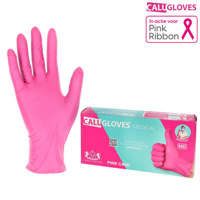 CaluGloves Medical Pink Care nitril  wegwerphandschoenen maat S 100st