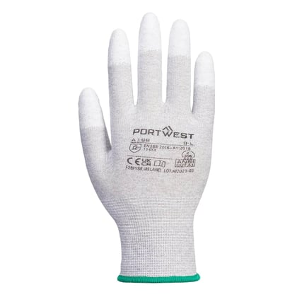 Portwest PU vingertop handschoen antistatisch grijs maat XS