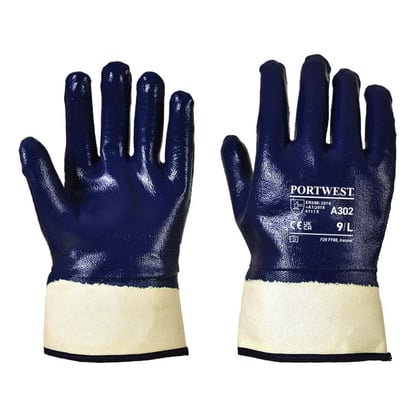 Portwest A302 handschoen volledig gedipt Nitril blauw maat M