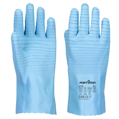 Portwest FD chemicaliën B latex handschoen  blauw maat S