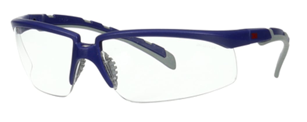 3M Solus veiligheidsbril blauw/grijs frame met transparante lens