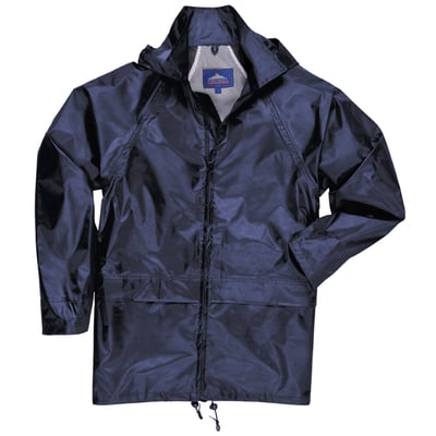 Klassieke regenjas marine, maat 5XL 100% polyester PVC gecoat